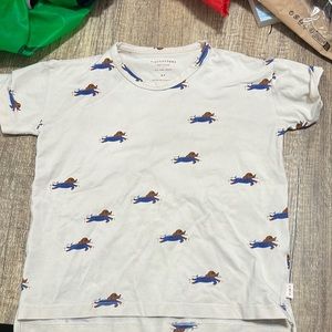 Tiny Cottons Boys Tee 6y Cream with Dog